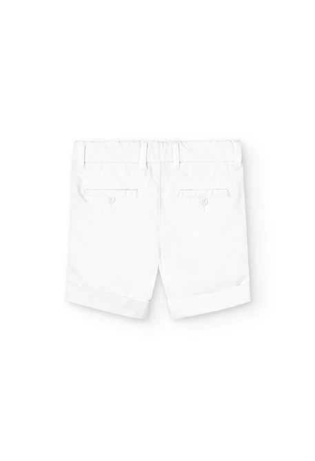 Boy's satin Bermuda shorts in white