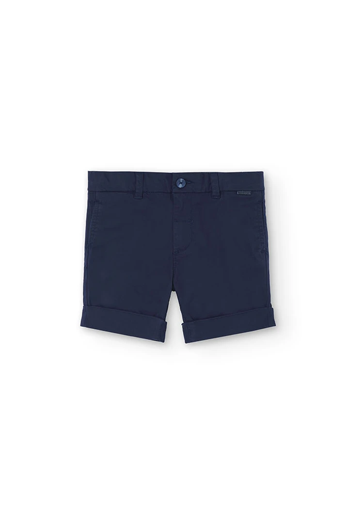 Bermuda garçon en satin bleu marine