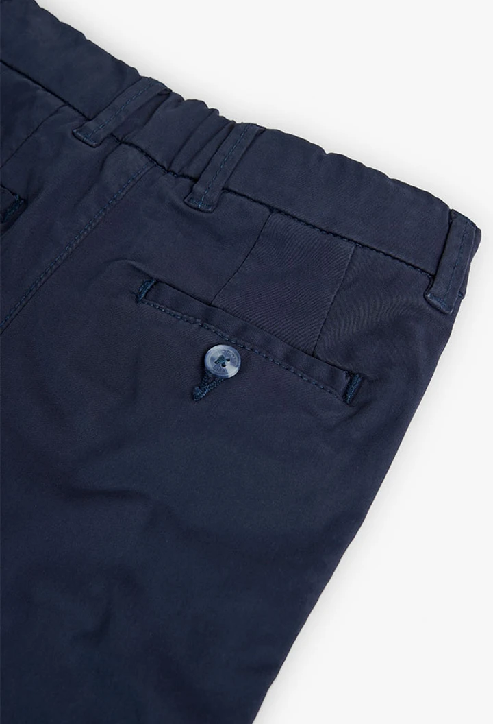 Bermuda garçon en satin bleu marine