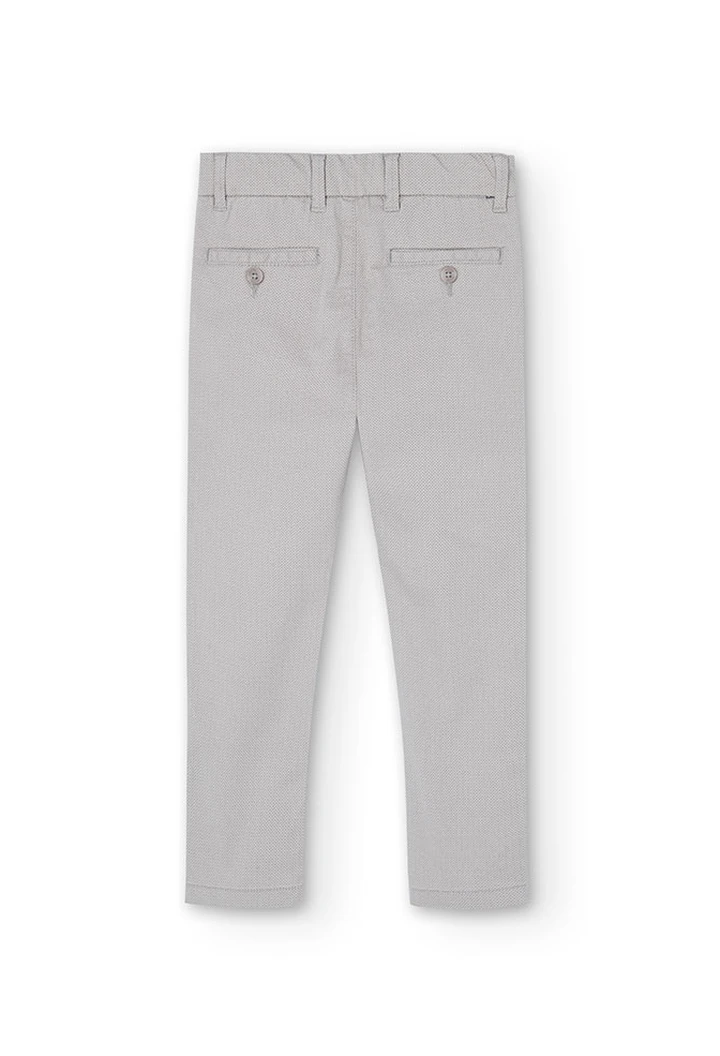 Pantalon garçon en satin élastique imprimé