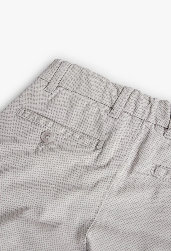 Pantalon garçon en satin élastique imprimé