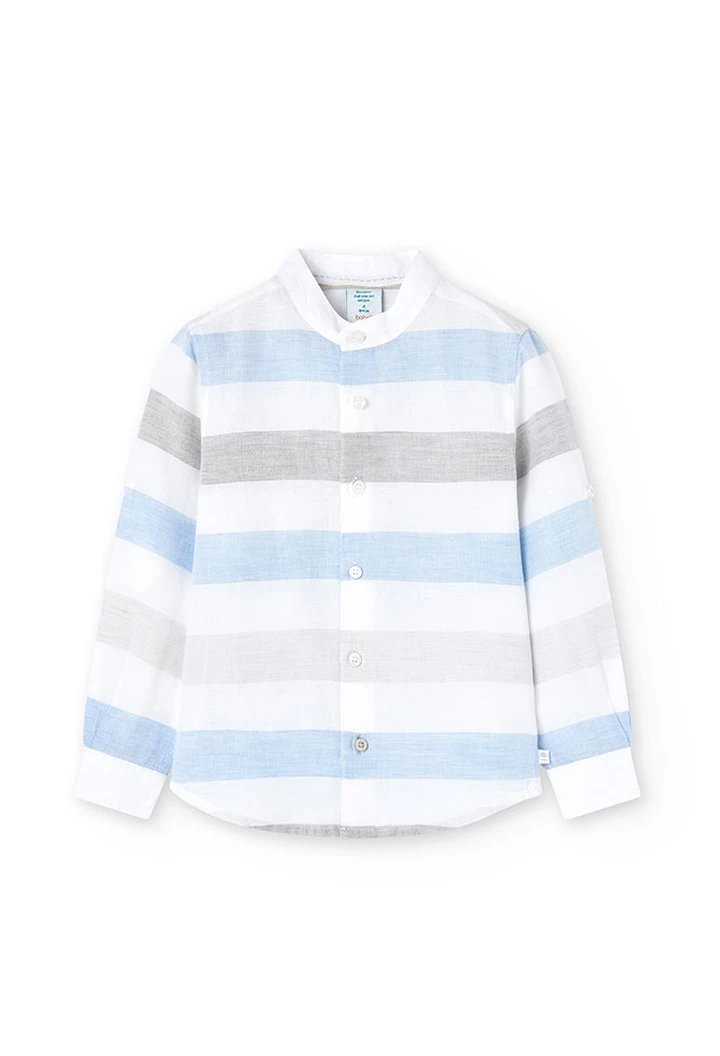 Chemise en lin rayée pour garçon