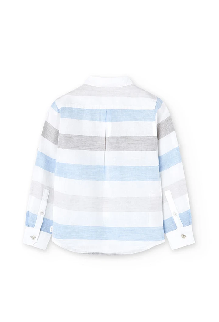 Chemise en lin rayée pour garçon