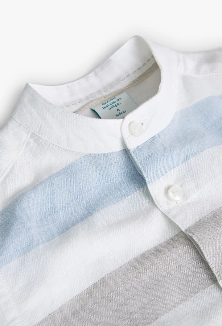 Chemise en lin rayée pour garçon