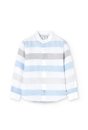 Listed boy\'s linen shirt