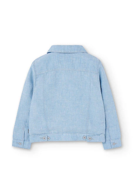 Boy's two-tone linen jacket in light blue