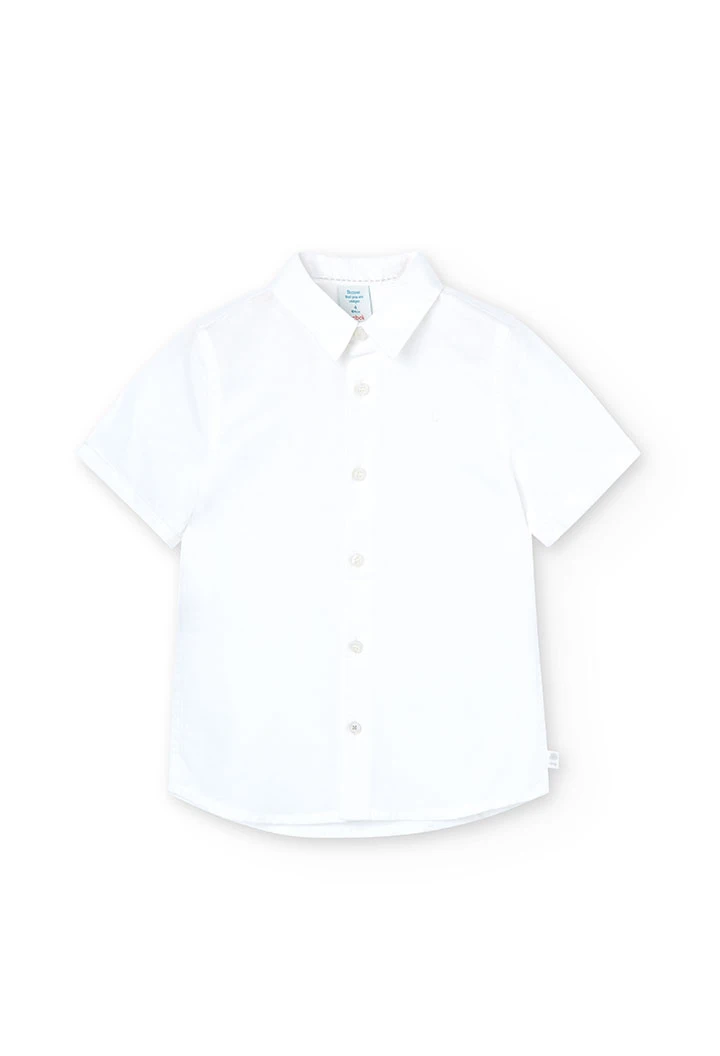 Camisa de lino de niño en color blanco