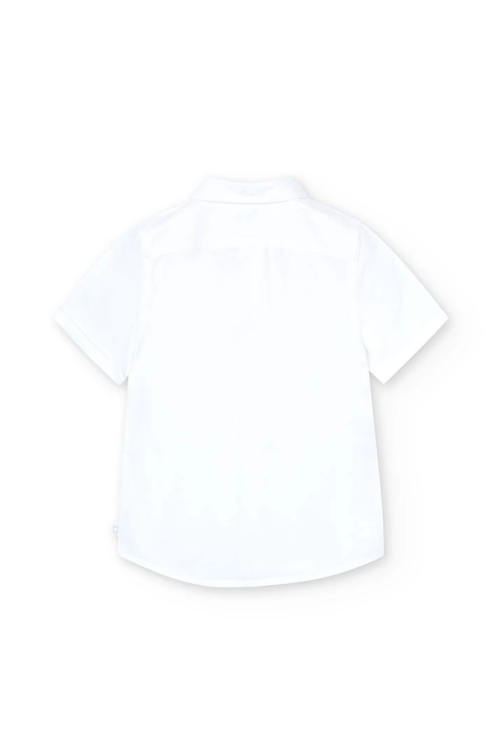 Camisa de linho de menino de cor branca