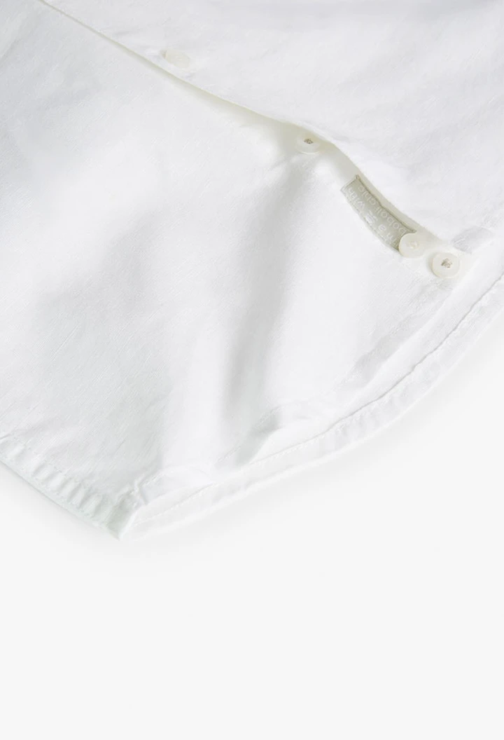 Chemise en lin pour garçon, couleur blanche