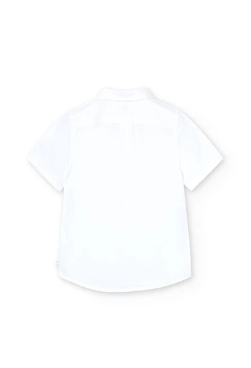 Camisa de linho de menino de cor branca