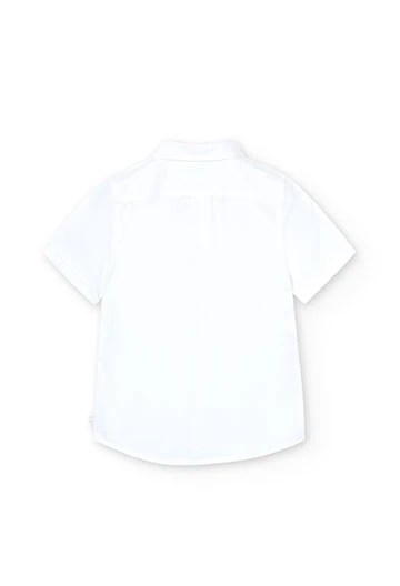 Camisa de lli de nen en color blanc