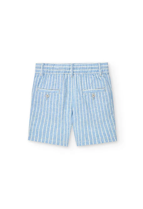 Boy's striped linen Bermuda shorts