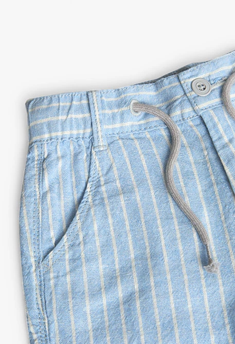 Boy's striped linen Bermuda shorts