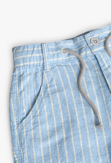 Boy\'s striped linen Bermuda shorts