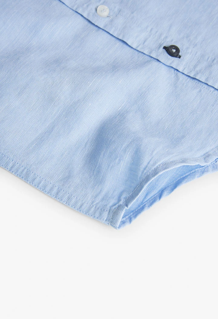 Camisa de lli de nen en color blau