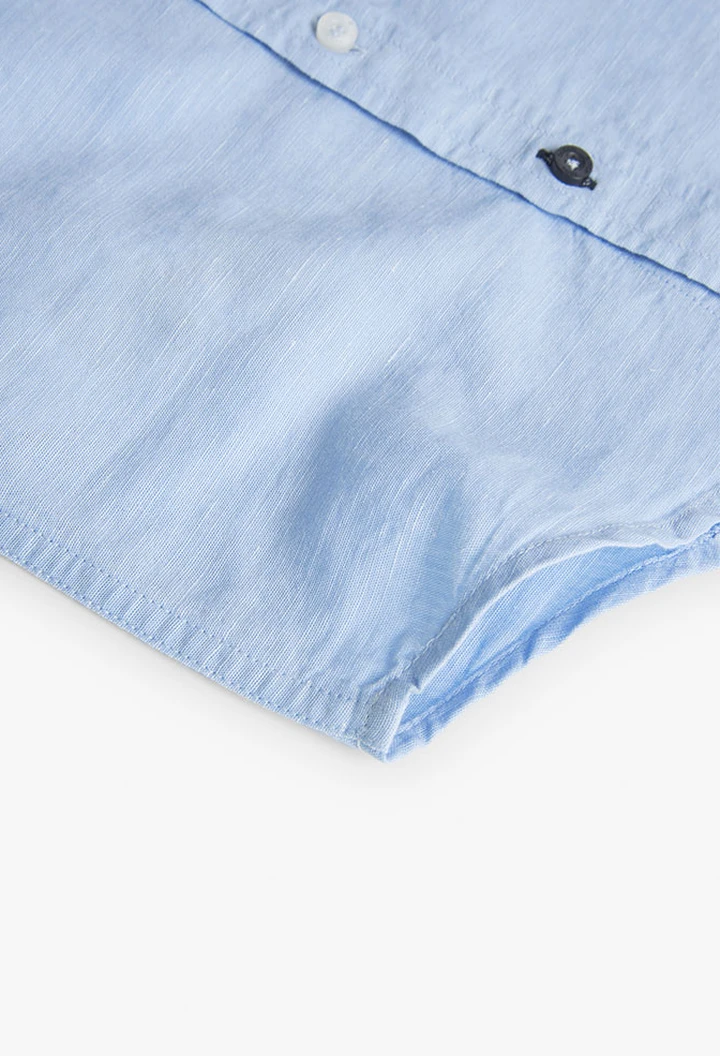Chemise en lin pour garçon, couleur bleue