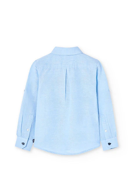 Camisa de lino de niño en color azul