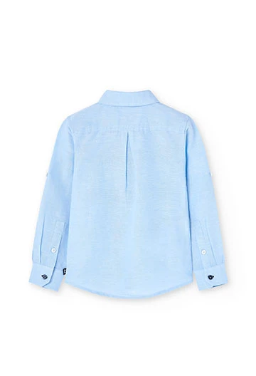 Camisa de lino de niño en color azul