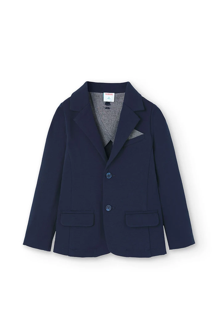 Blazer tricoté bleu marine pour garçon