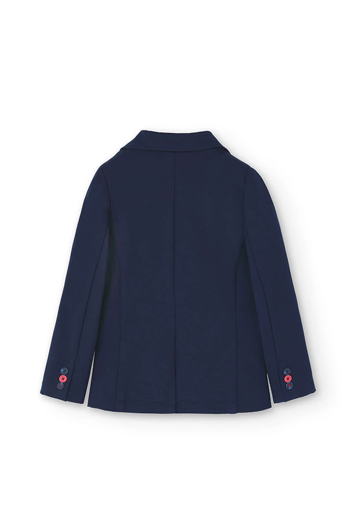 Blazer tricoté bleu marine pour garçon