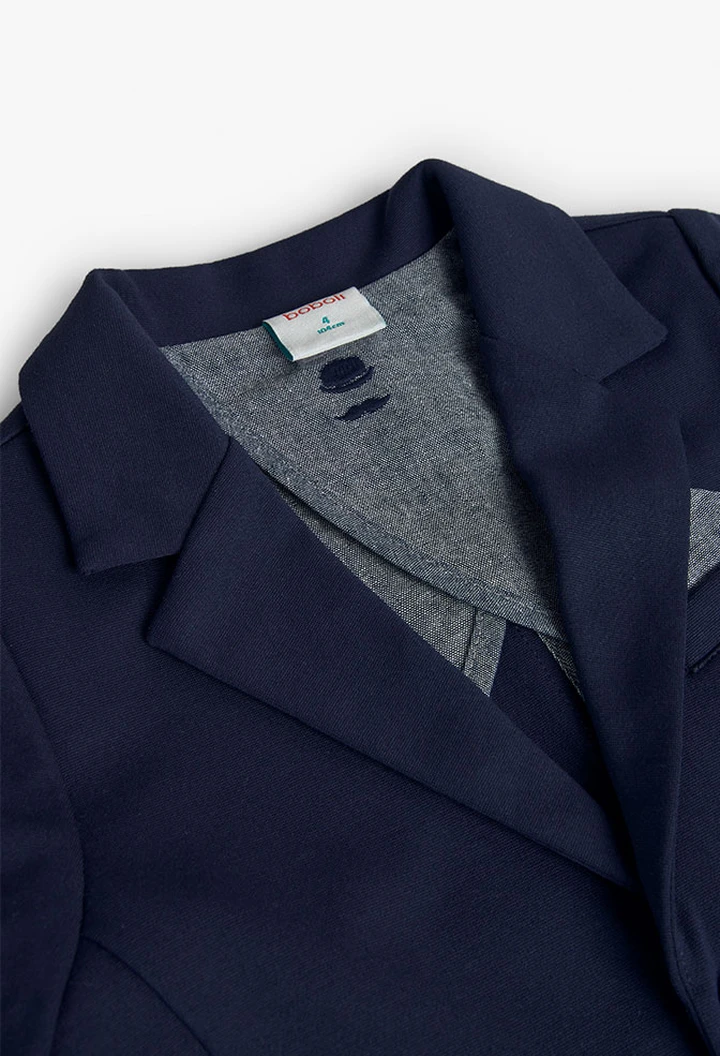Blazer tricoté bleu marine pour garçon