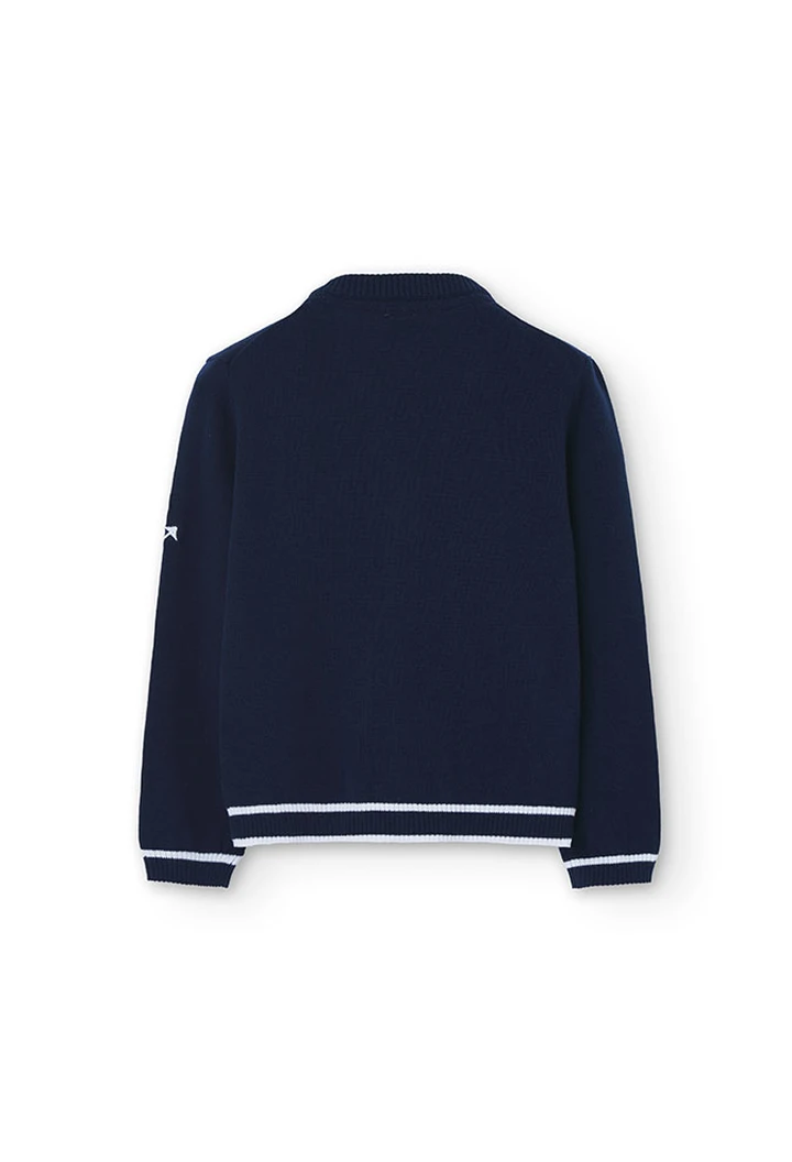 Veste tricotée garçon bleu marine