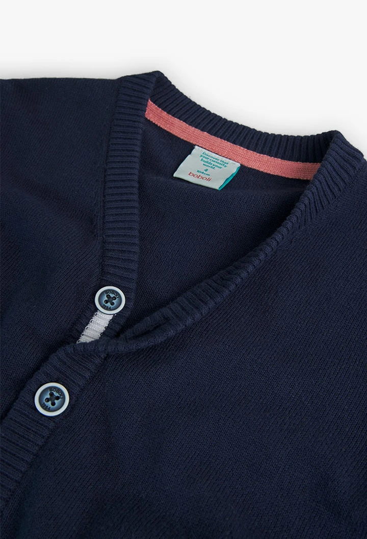 Veste tricotée garçon bleu marine