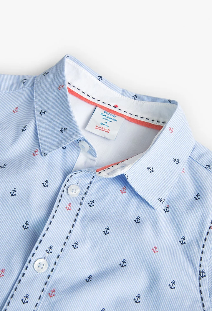 Chemise imprimée en popeline pour garçon