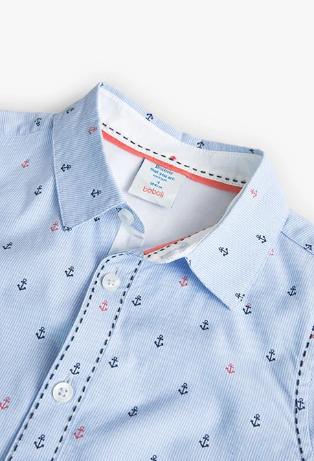 Popeline-Hemd mit Aufdruck, für Jungen,in Farbe Marineblau