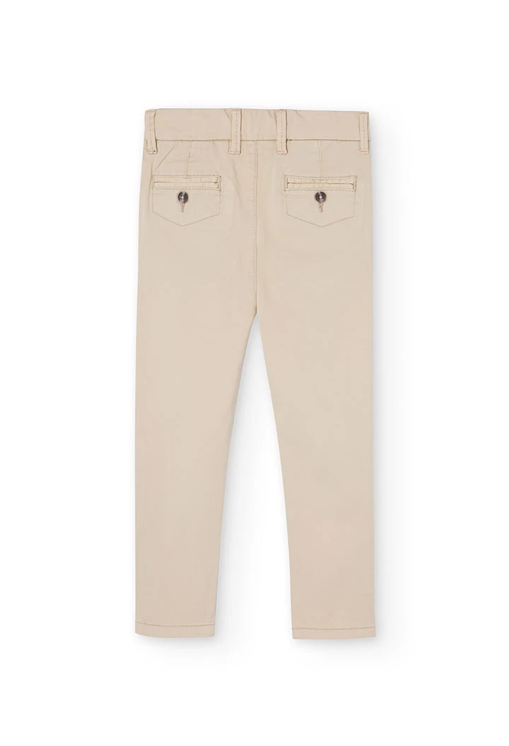 Pantalons de setí elàstic de nen en color beix