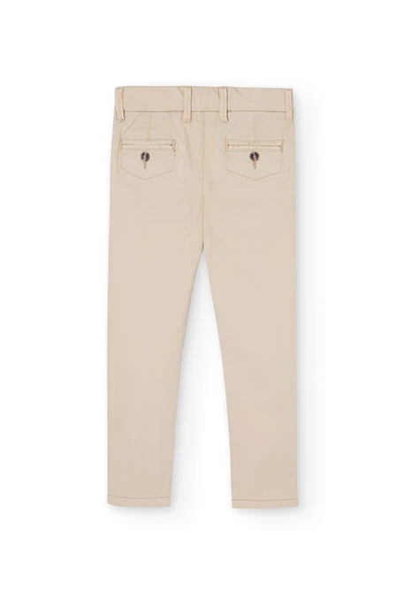 Boy's beige stretch satin trousers