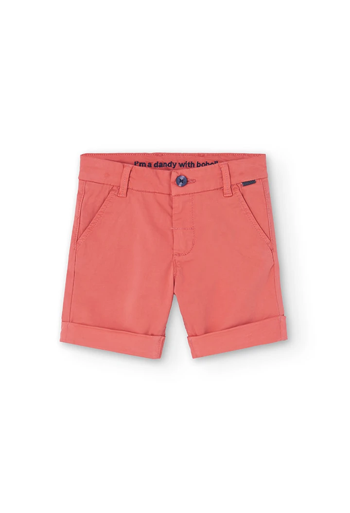 Bermuda garçon en satin rouge