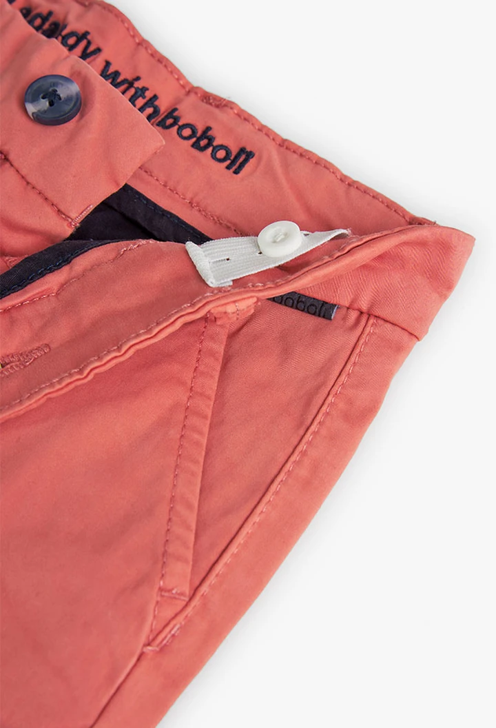 Bermuda garçon en satin rouge