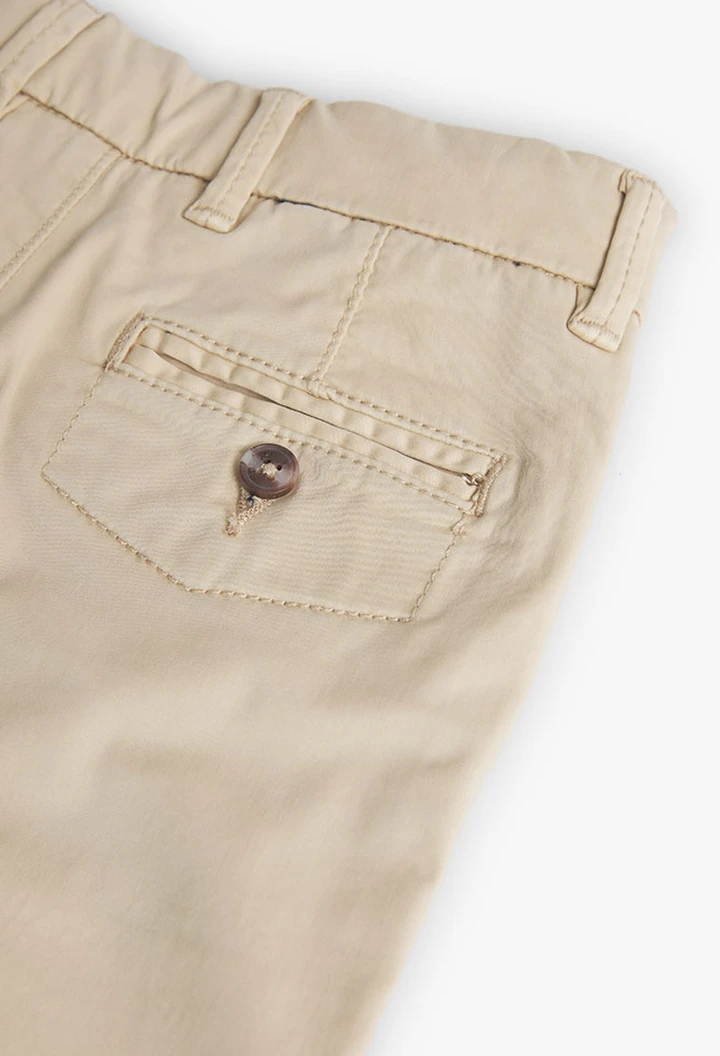 Short garçon en satin beige