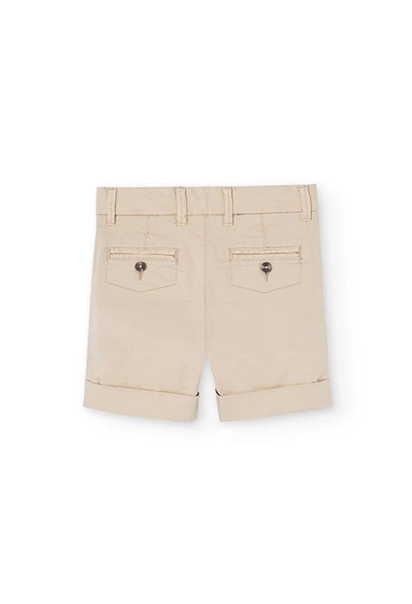 Boy's beige satin Bermuda shorts
