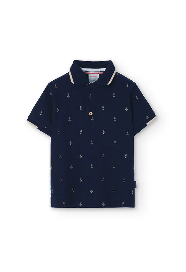 Polo garçon en piqué imprimé