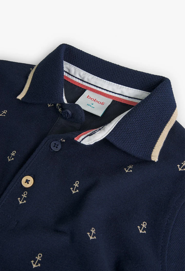 Polo garçon en piqué imprimé