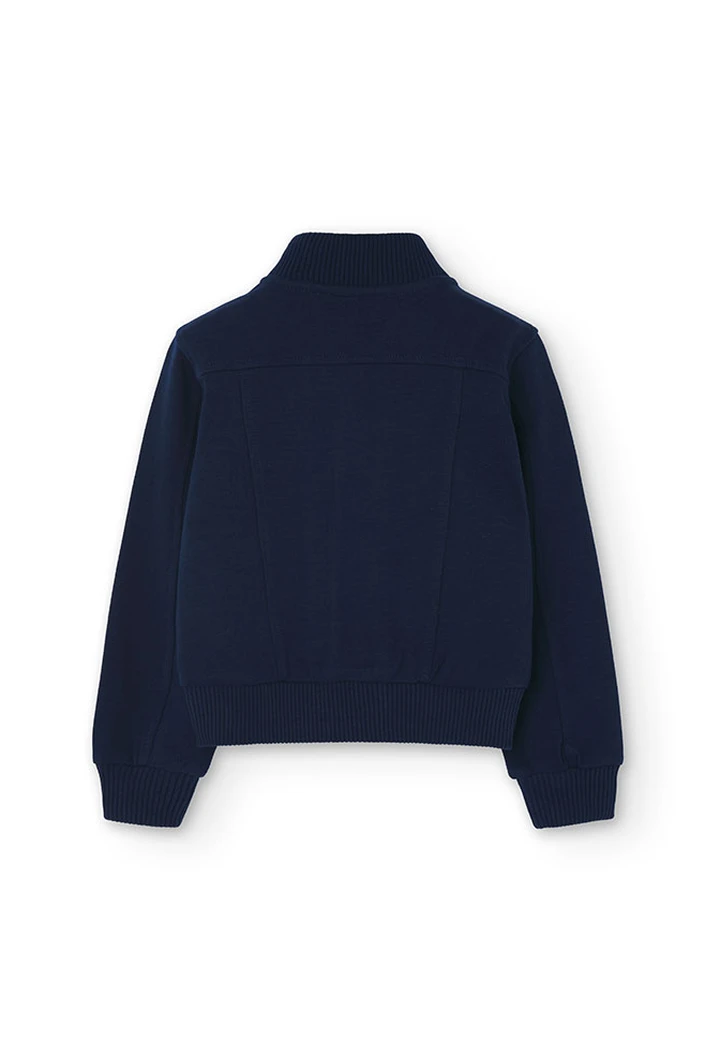 Veste en molleton piqué bleu marine pour garçon