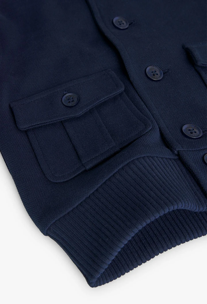 Veste en molleton piqué bleu marine pour garçon