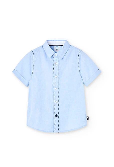 Boy's fil a fil shirt in light blue