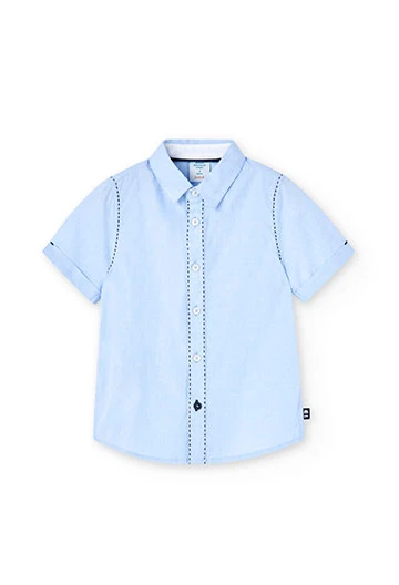 Camisa fil a fil de niño en color azul celeste