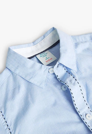 Camisa fil a fil de niño en color azul celeste