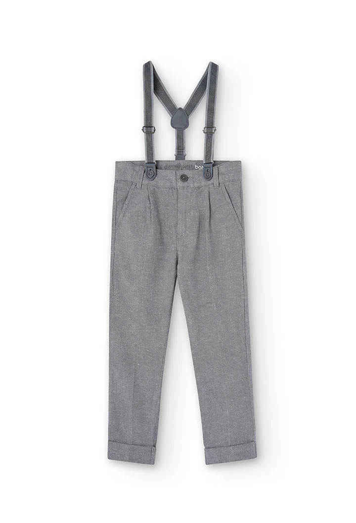 Pantalón de lino denim de niño en gris
