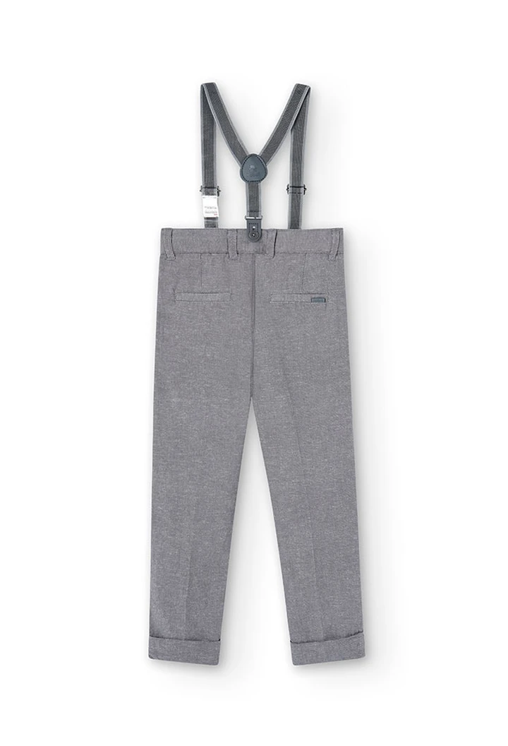 Pantalon en lin denim, gris, pour bébé garçon