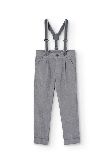 Boy's grey denim linen trousers