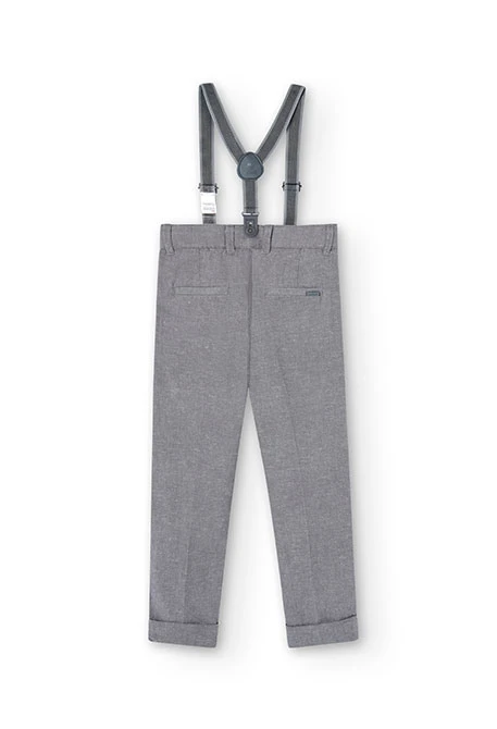Pantalons de lli denim de nen en gris