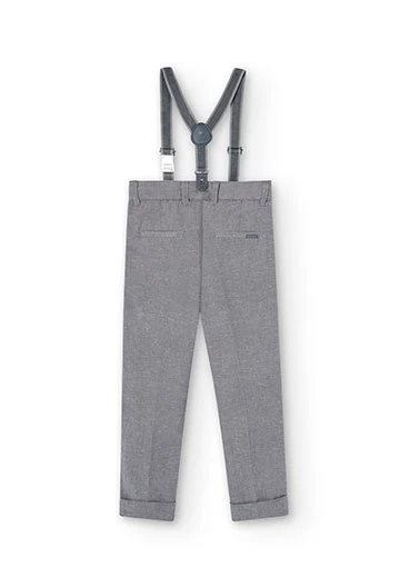 Pantaloni di lino denim da bambino grigi