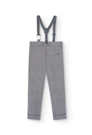Pantalons de lli denim de nen en gris