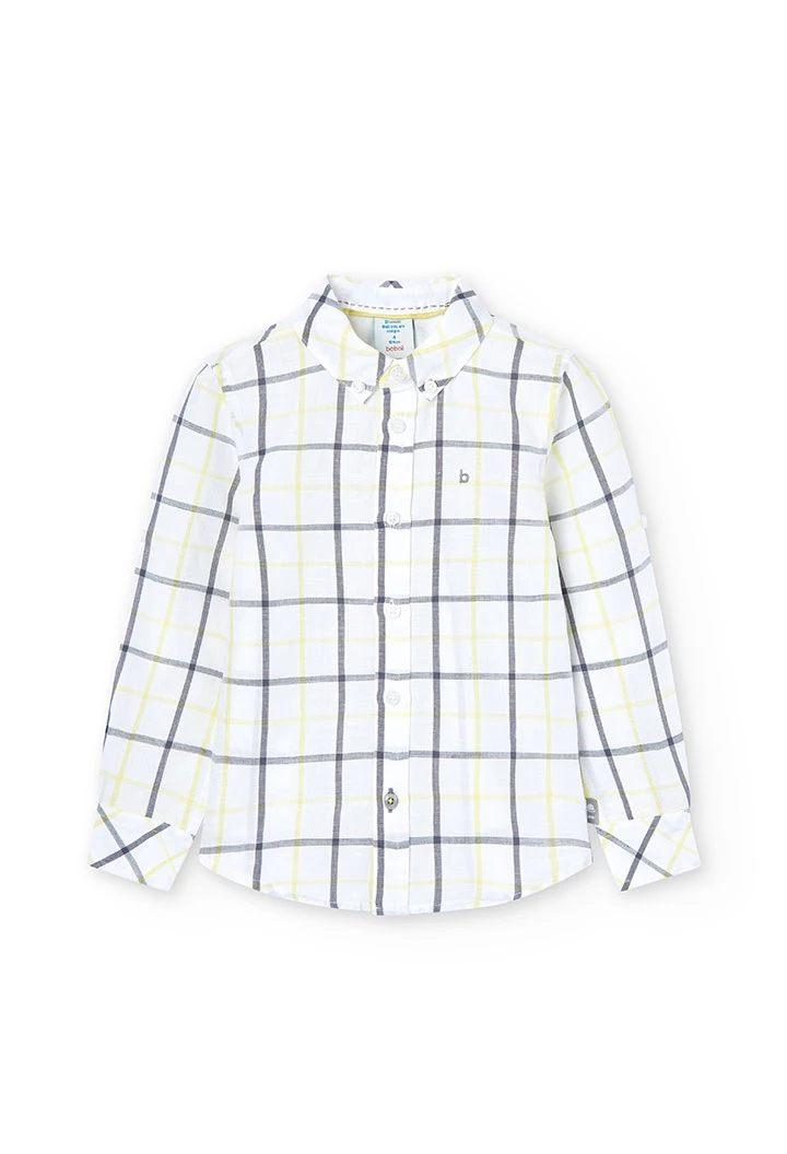 Boy\'s chequered linen shirt