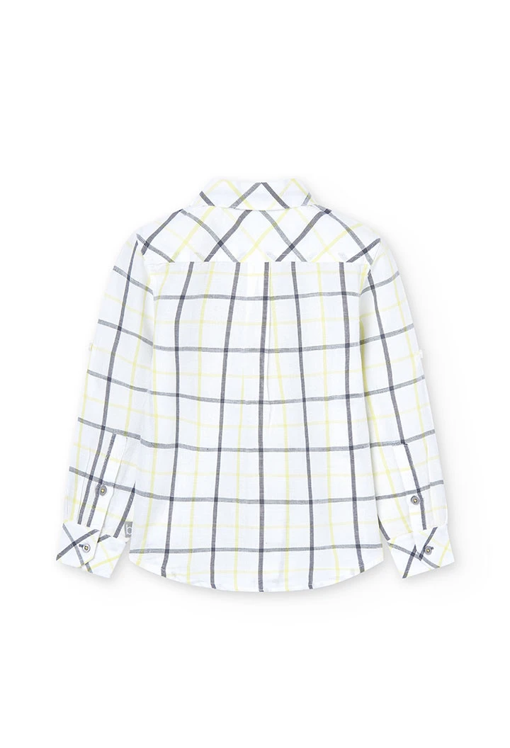 Boy\'s chequered linen shirt